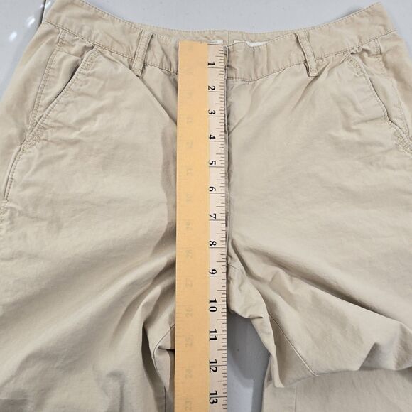 J Jill Tan Genuine Fit Below Waist Cargo Capri Pants Size 4Low Rise Straight Leg - Picture 5 of 12